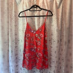 Red floral dress